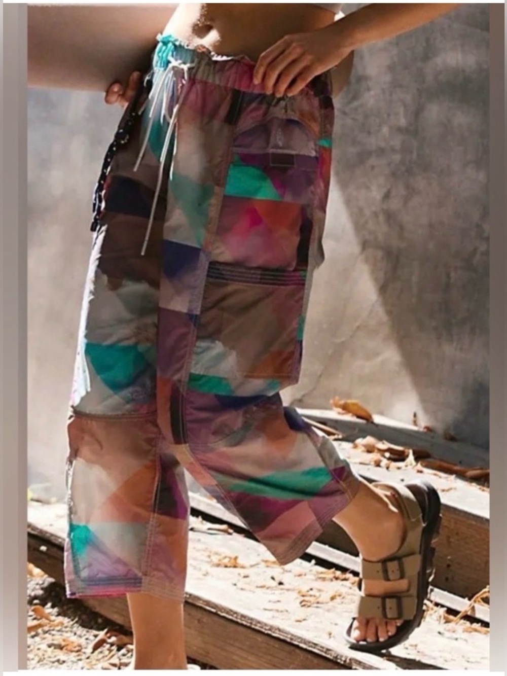 New Free People In The Wild Printed Pants- Cloud Quilt - Picture 2 of 7